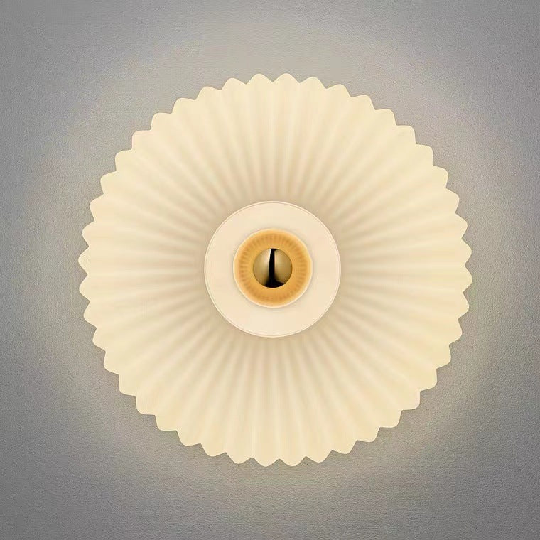 Aplique de Pared de Vidrio Vintage Nórdico | Lámpara de Disco Redondo a Rayas