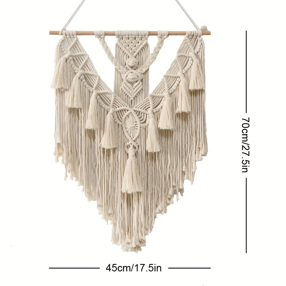 Colgante de Pared Bohemio de Macramé | Tapiz Tejido a Mano