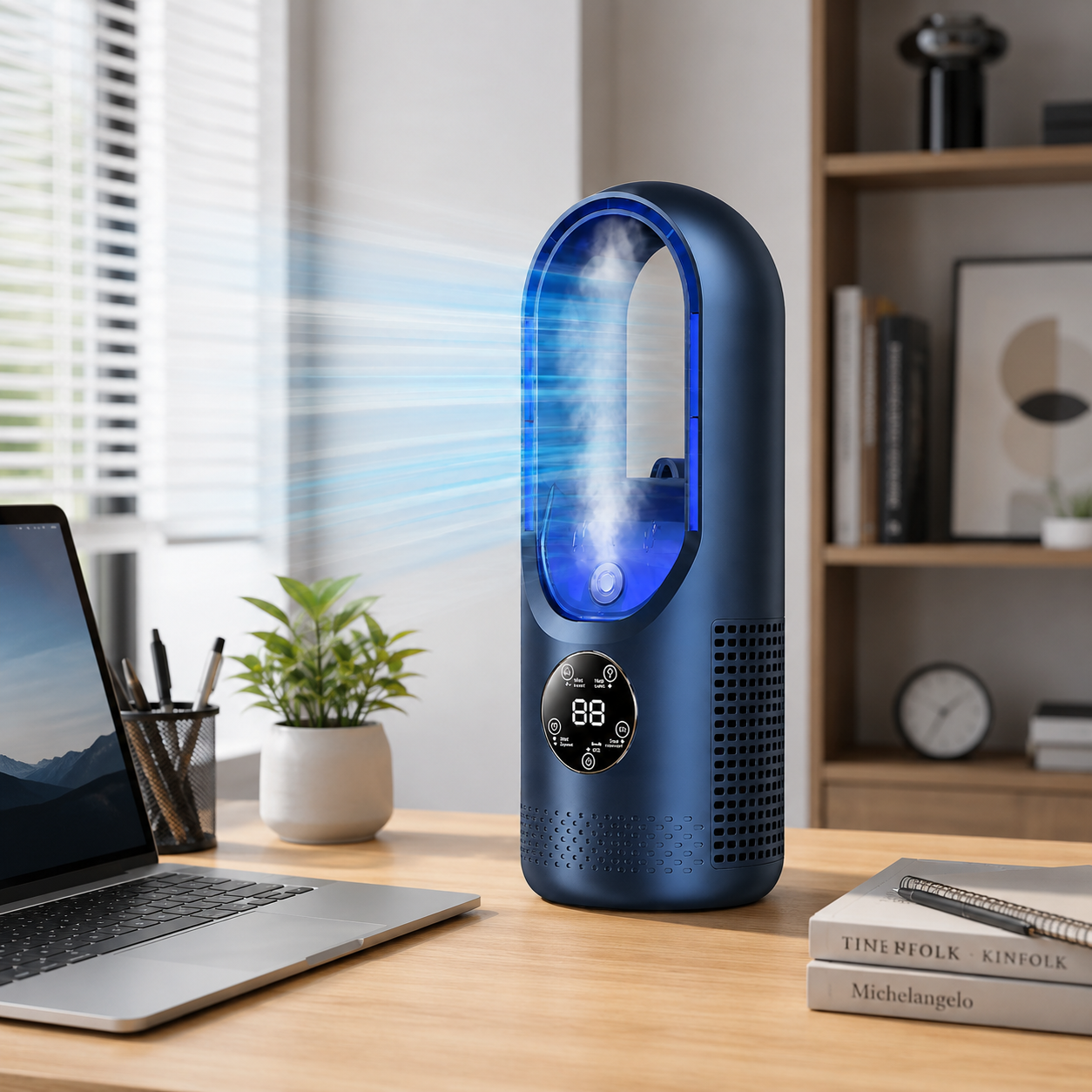 Aire Acondicionado Portátil Mini Ventilador de Plástico sin Aspas