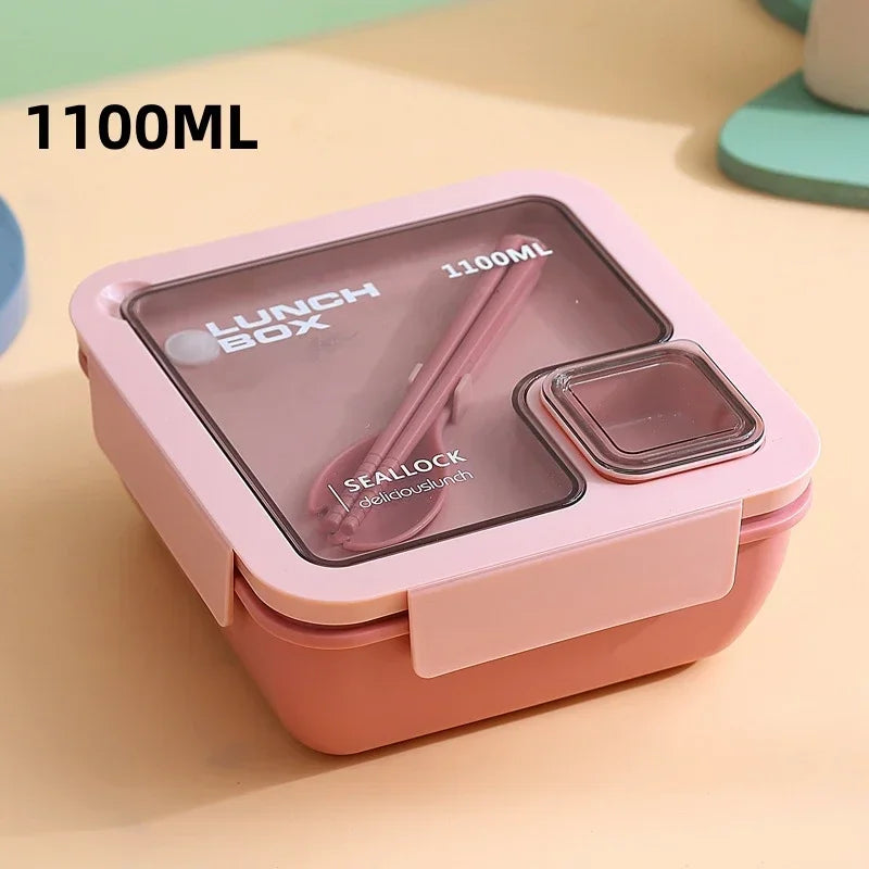 Caja BentoGo para Almuerzo | Bento portátil a prueba de fugas con cubiertos – Apto para microondas y lavavajillas