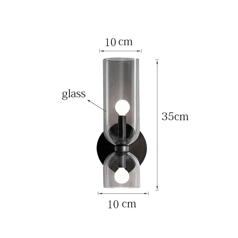 Lámpara de Pared de Cristal Nórdico | Diseño de Tubo Ahumado