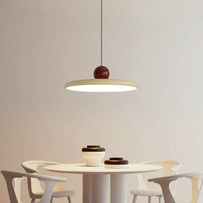 Lámpara Colgante Platillo Volador Nórdico | Lámpara de Techo LED Estilo Crema