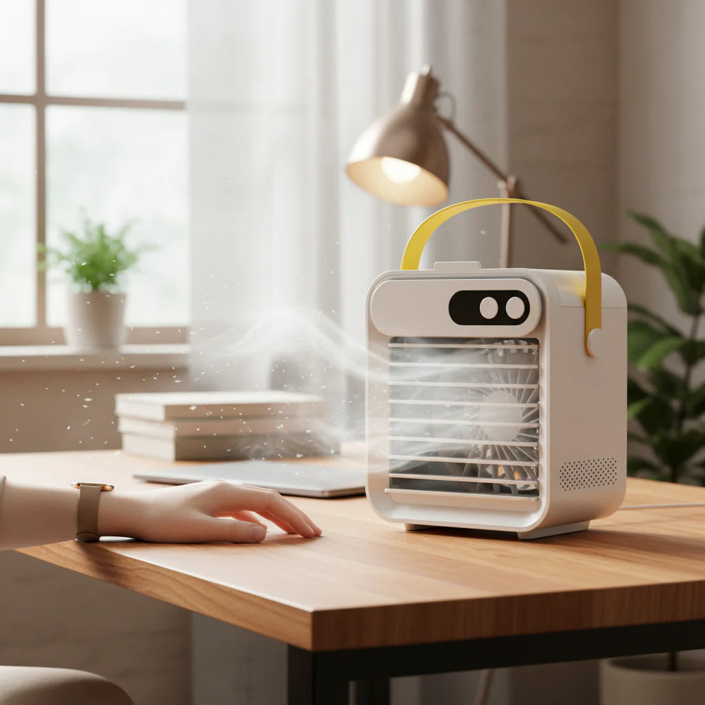 Aire acondicionado portátil con humidificador de niebla y ventilador refrescante mini
