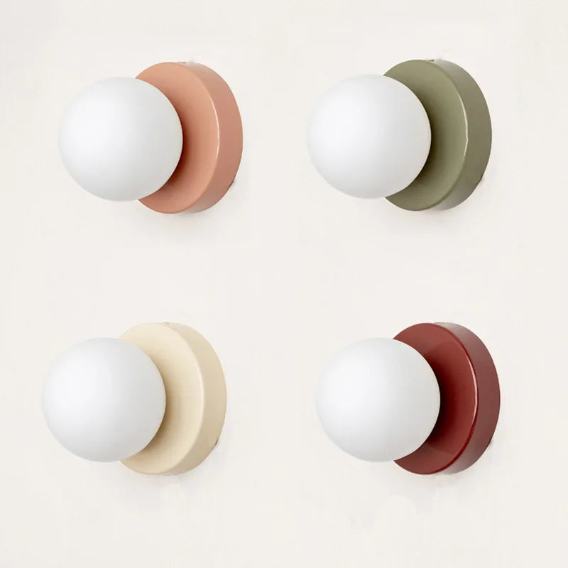 Lámpara de Pared LED Macaron | Aplique Moderno de Vidrio de Colores
