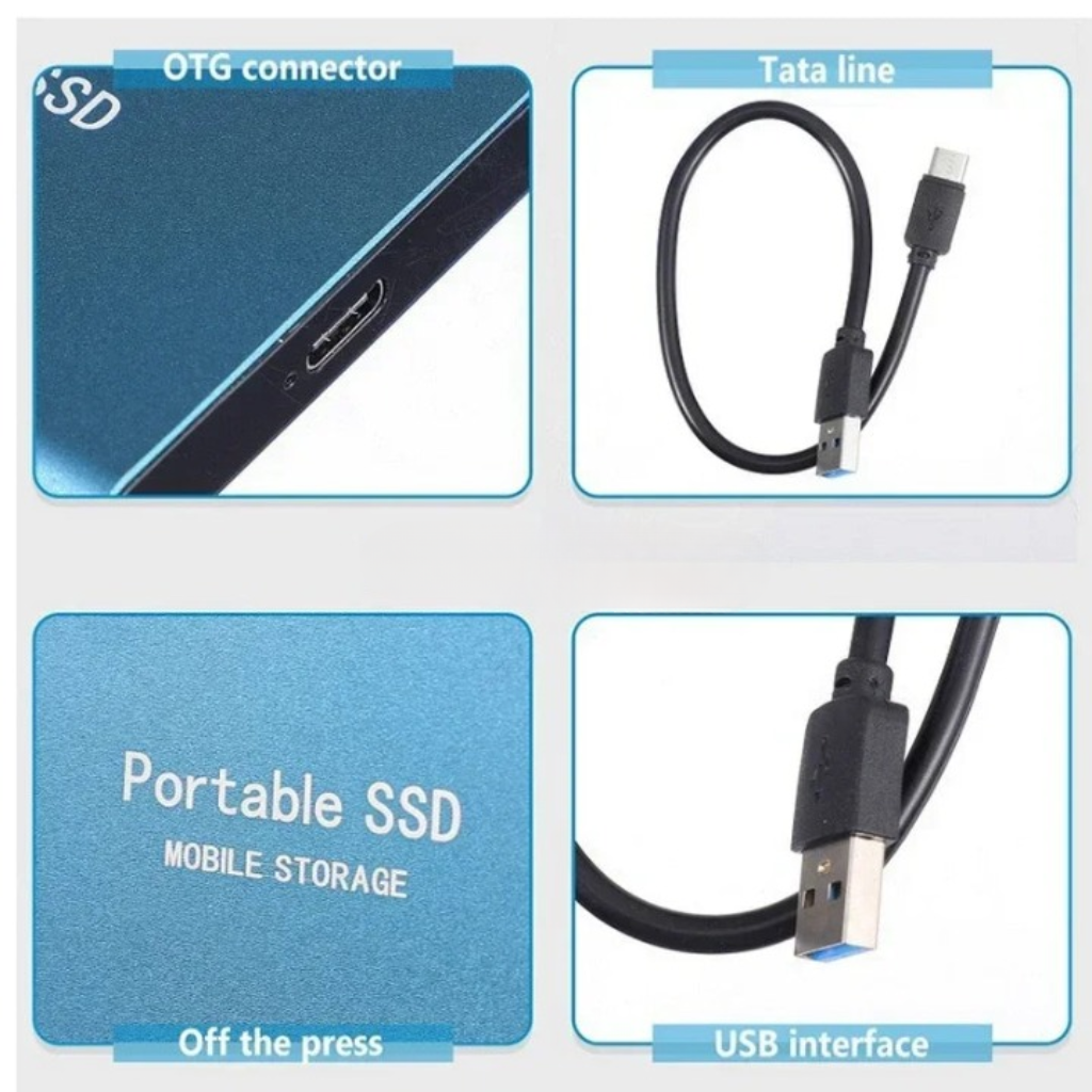 Disco Duro Externo SSD Portátil USB C Almacenamiento Móvil 2TB