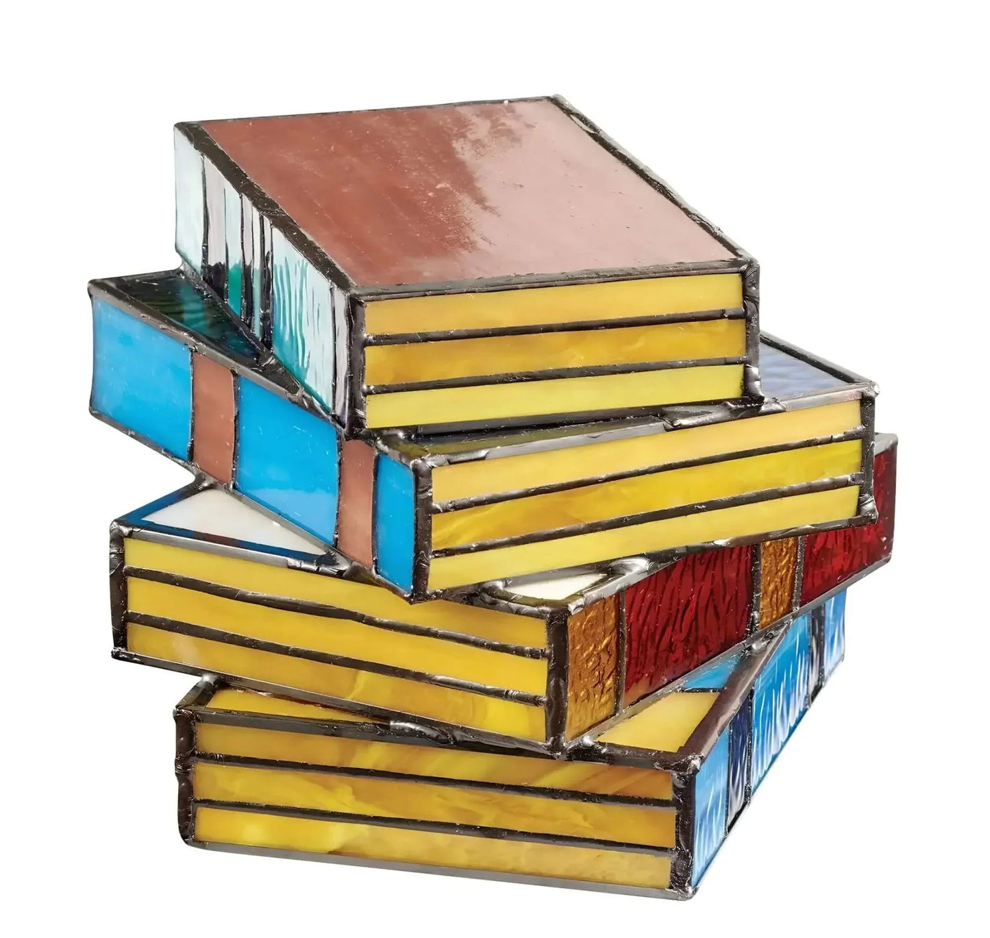 Lámpara de libro con vidrieras | Iluminación artística hecha a mano