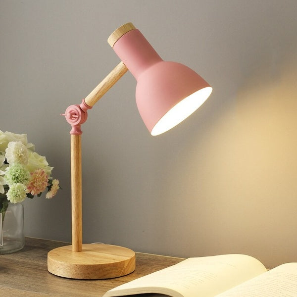 Lámpara de Escritorio LED de Madera Nórdica | Iluminación Minimalista Escandinava