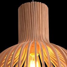 Lámpara colgante de madera artesanal | Diseño escandinavo natural