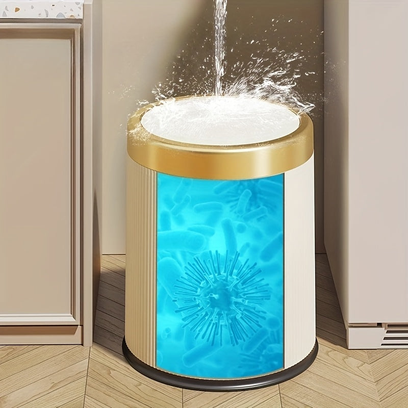 Cubo de basura ovalado de lujo | Contenedor de residuos con tapa de presión y doble cubo interior