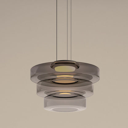 Lámpara Colgante de Vidrio Bauhaus | Lámpara Colgante LED Moderna en Capas