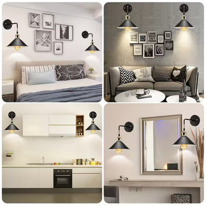 Aplique de pared moderno de metal | Lámpara de pared industrial con acabado en aceite