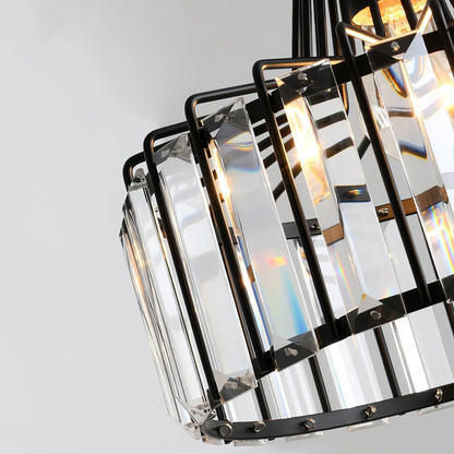 Lámpara Colgante Moderna de Cristal Negro | Elegante Luminaria Suspendida