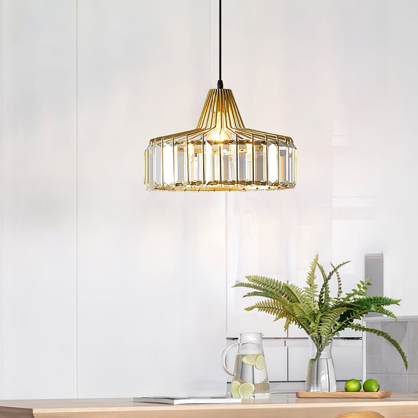 Lámpara Colgante Moderna de Cristal Negro | Elegante Luminaria Suspendida