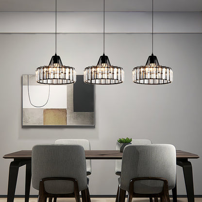 Lámpara Colgante Moderna de Cristal Negro | Elegante Luminaria Suspendida