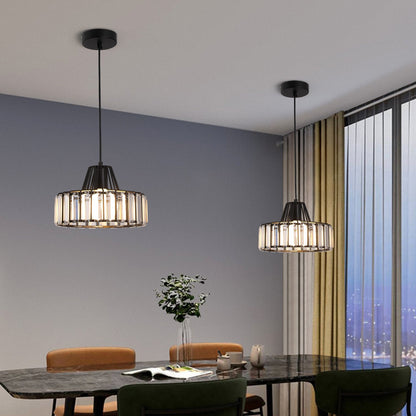 Lámpara Colgante Moderna de Cristal Negro | Elegante Luminaria Suspendida