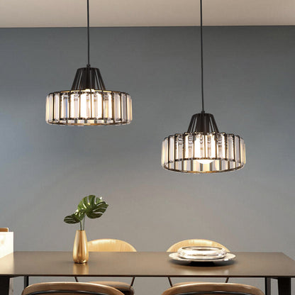 Lámpara Colgante Moderna de Cristal Negro | Elegante Luminaria Suspendida