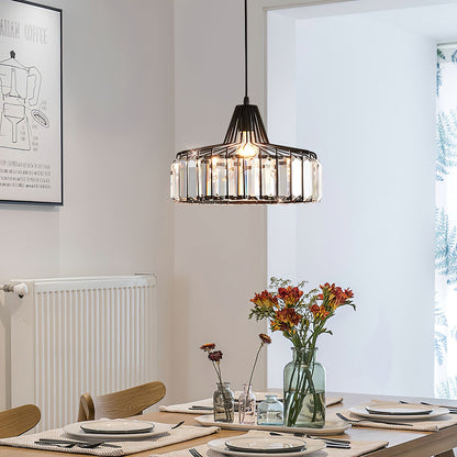 Lámpara Colgante Moderna de Cristal Negro | Elegante Luminaria Suspendida