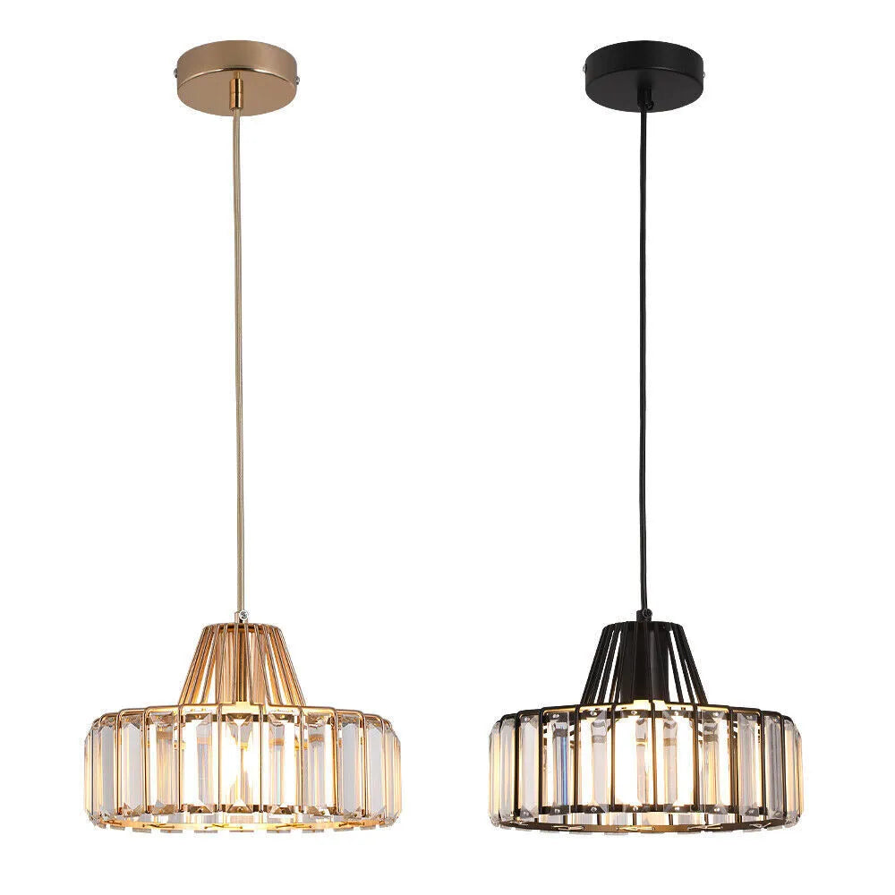 Lámpara Colgante Moderna de Cristal Negro | Elegante Luminaria Suspendida