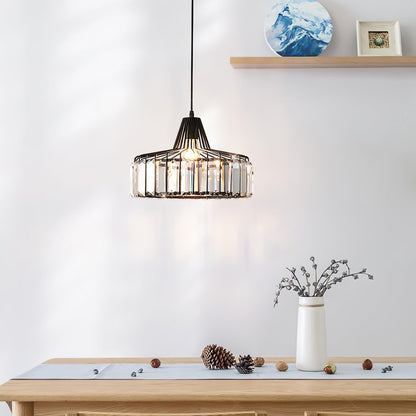 Lámpara Colgante Moderna de Cristal Negro | Elegante Luminaria Suspendida