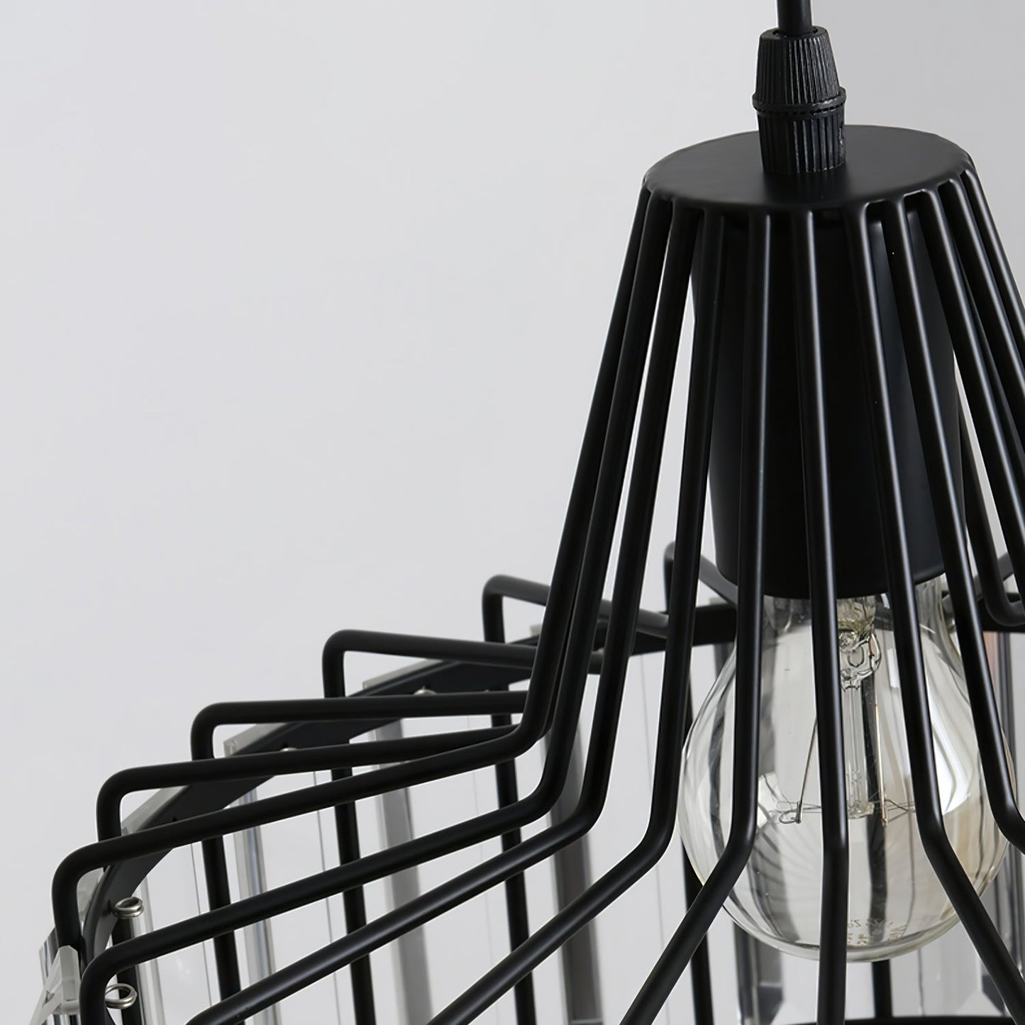 Lámpara Colgante Moderna de Cristal Negro | Elegante Luminaria Suspendida