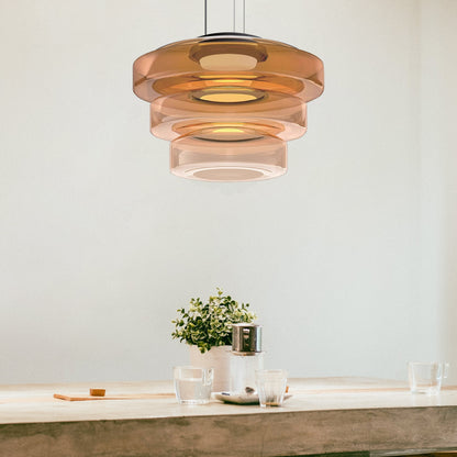 Lámpara Colgante de Vidrio Bauhaus | Lámpara Colgante LED Moderna en Capas