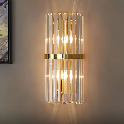 Lámpara de Pared de Cristal | Aplique de Acero Inoxidable de Lujo Moderno