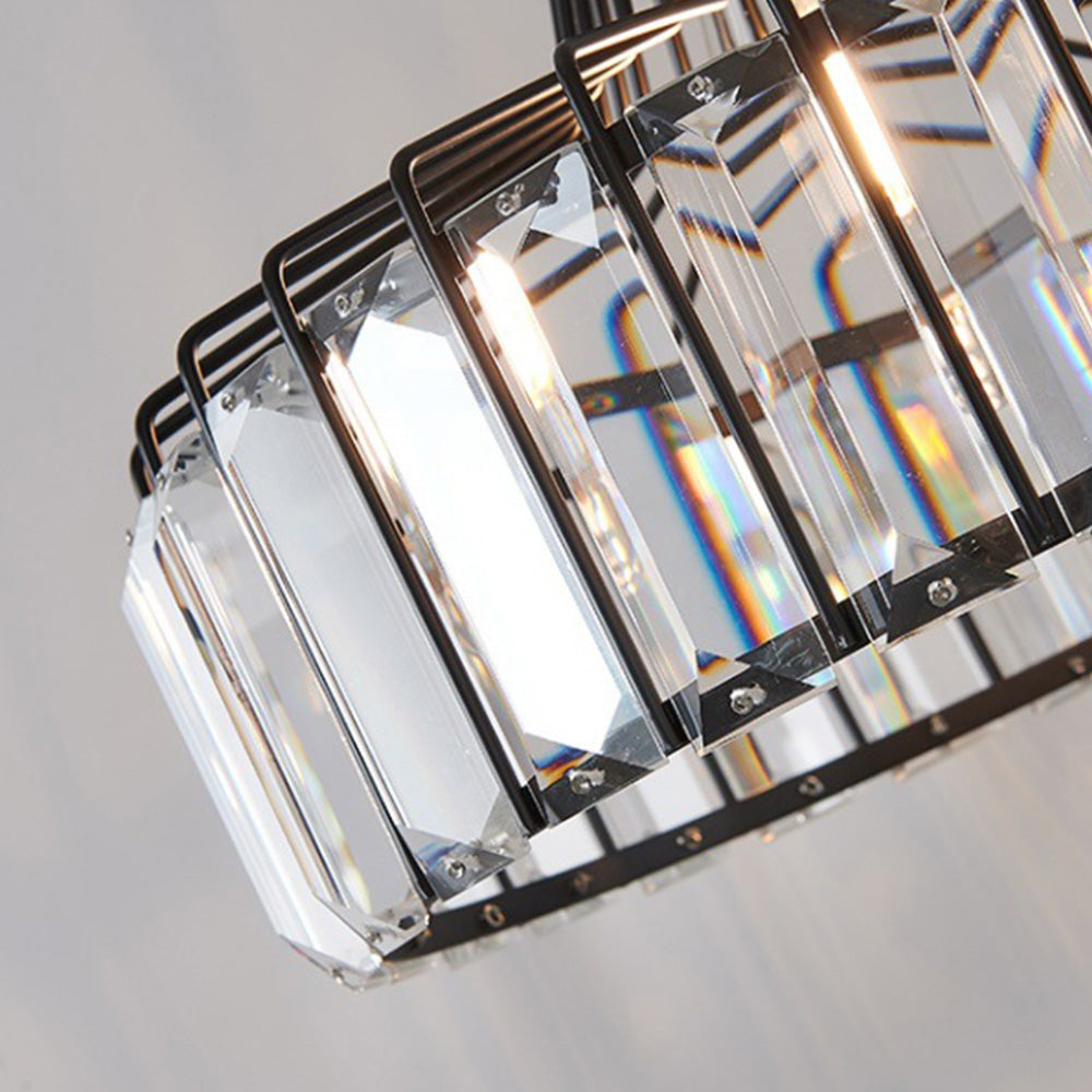 Lámpara Colgante Moderna de Cristal Negro | Elegante Luminaria Suspendida