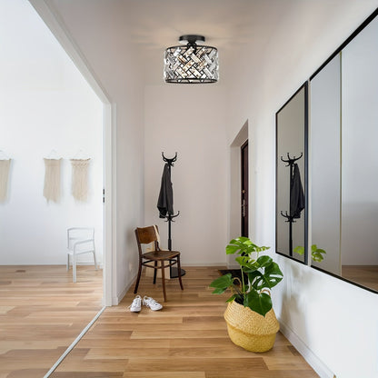 Lámpara de Techo Moderna de Cristal Semi Empotrada | Luminaria Decorativa Elegante