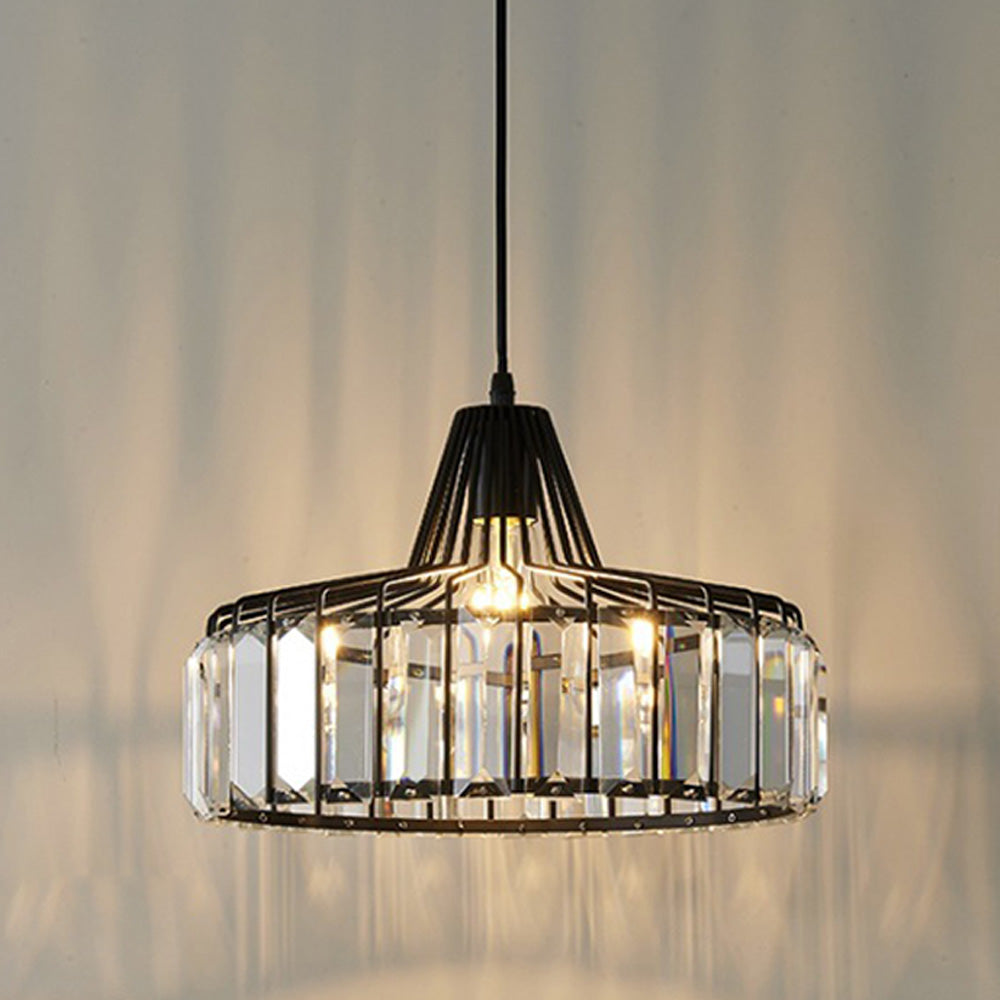 Lámpara Colgante Moderna de Cristal Negro | Elegante Luminaria Suspendida