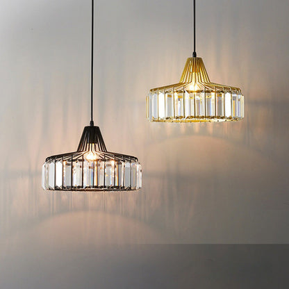Lámpara Colgante Moderna de Cristal Negro | Elegante Luminaria Suspendida