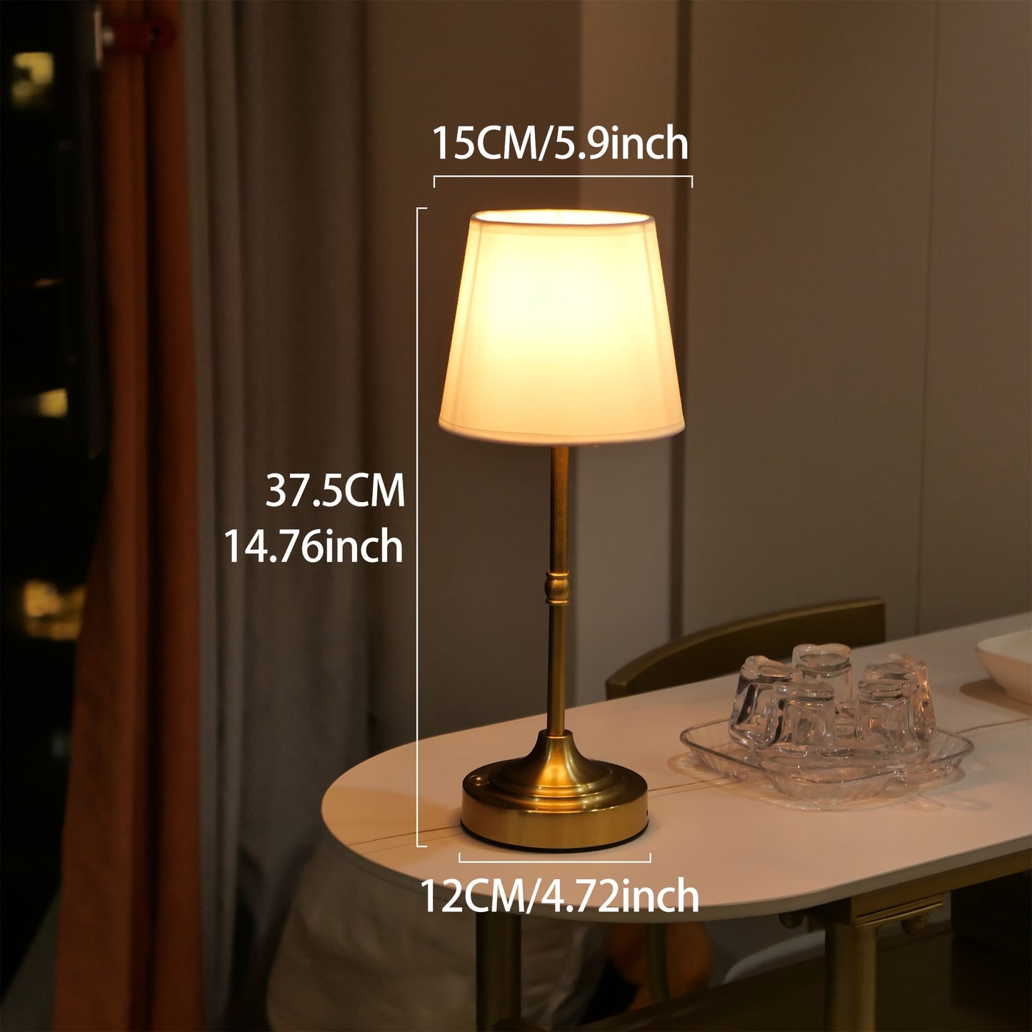 Lámpara de mesa inalámbrica regulable | Recargable por USB