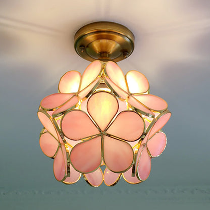 Lámpara de Techo Retro con Flores | Montaje Empotrado de PVC Vintage y Colorido