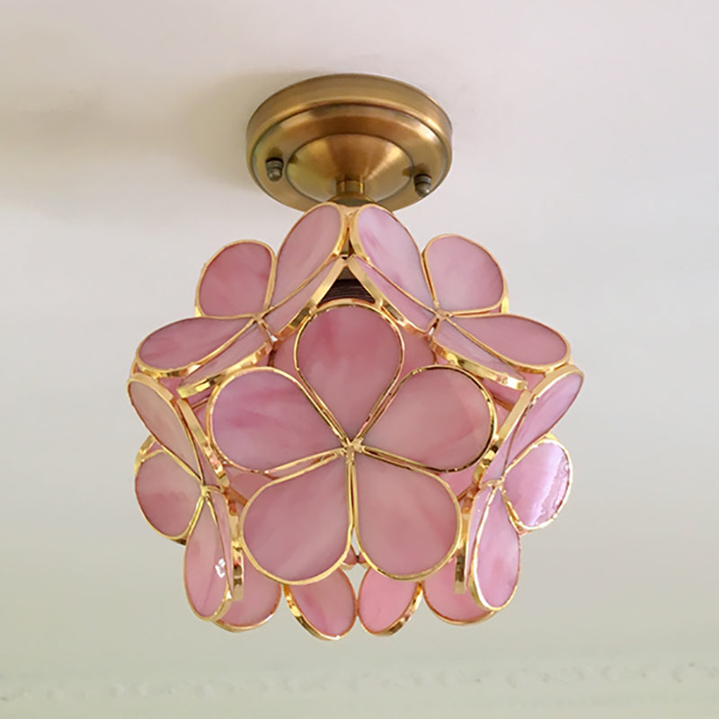 Lámpara de Techo Retro con Flores | Montaje Empotrado de PVC Vintage y Colorido