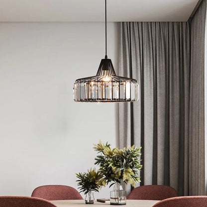 Lámpara Colgante Moderna de Cristal Negro | Elegante Luminaria Suspendida