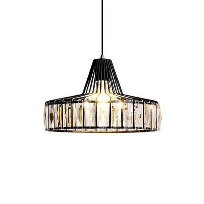 Lámpara Colgante Moderna de Cristal Negro | Elegante Luminaria Suspendida
