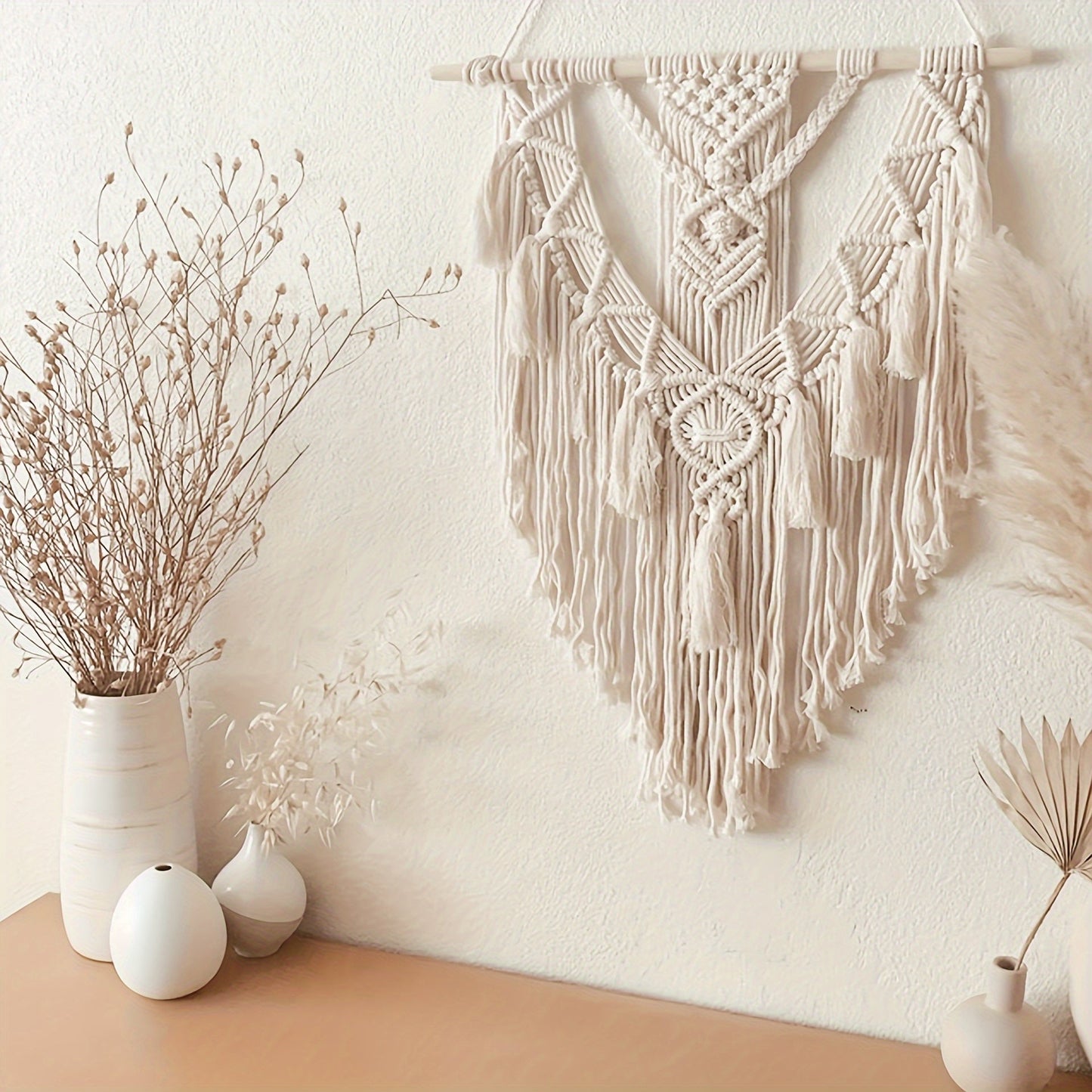 Colgante de Pared Bohemio de Macramé | Tapiz Tejido a Mano