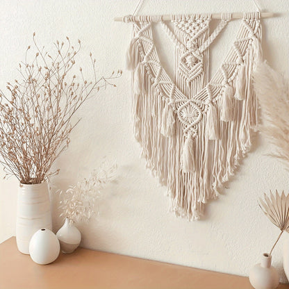 Colgante de Pared Bohemio de Macramé | Tapiz Tejido a Mano