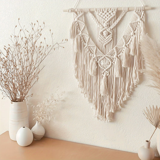 Colgante de Pared Bohemio de Macramé | Tapiz Tejido a Mano