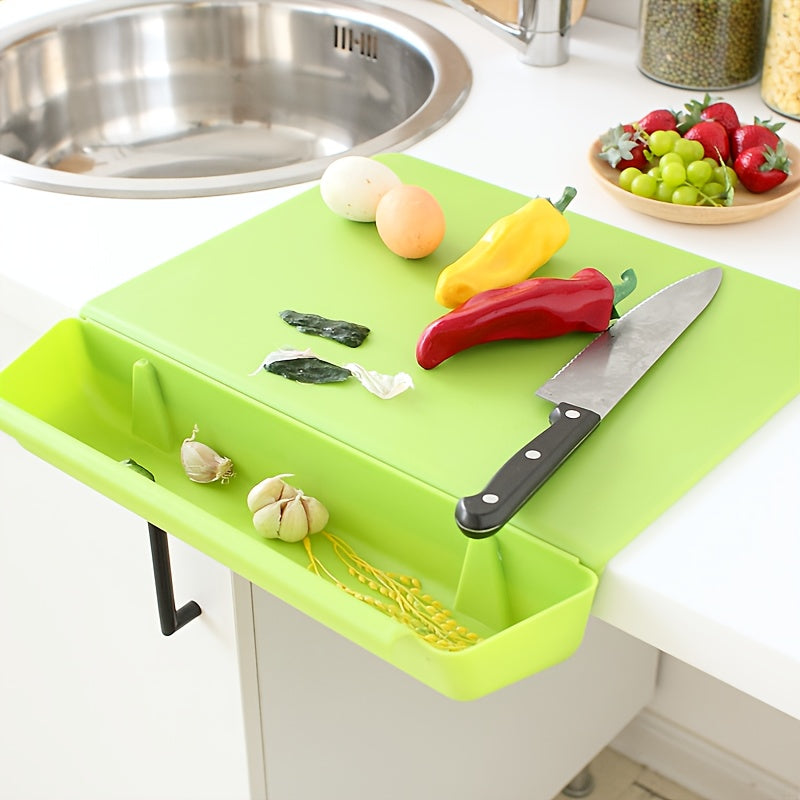 Tabla de cortar 2 en 1 con caja de almacenamiento | Tabla de cocina portátil y soporte para alimentos