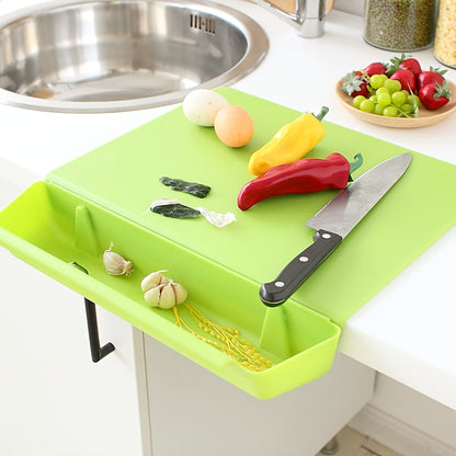 Tabla de cortar 2 en 1 con caja de almacenamiento | Tabla de cocina portátil y soporte para alimentos