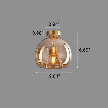 Lámpara de Techo con Bola de Cristal Nórdica | Montaje Semi-Empotrado