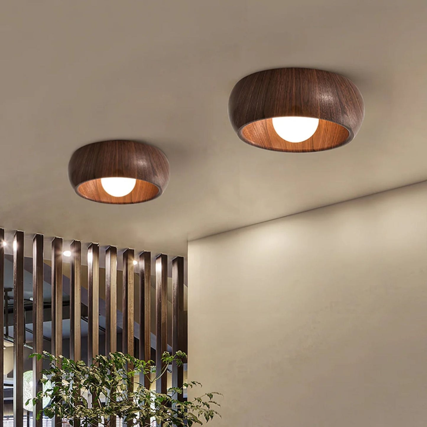 Lámpara de Techo Albanora | Luminaria LED de Madera Moderna Minimalista