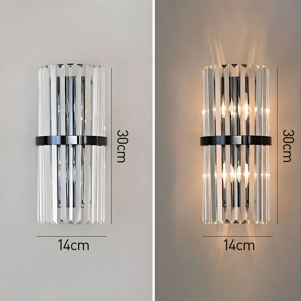 Lámpara de Pared de Cristal | Aplique de Acero Inoxidable de Lujo Moderno