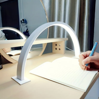 Lámpara de Escritorio LED Luna Creciente | Luz Metálica Ajustable con USB