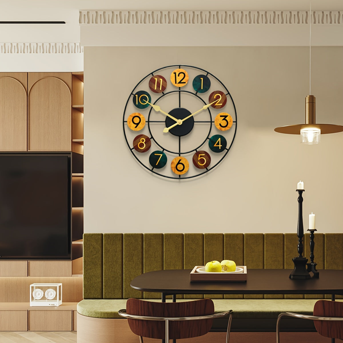 Reloj de Pared Metálico Colorido | Diseño Retro de Hierro