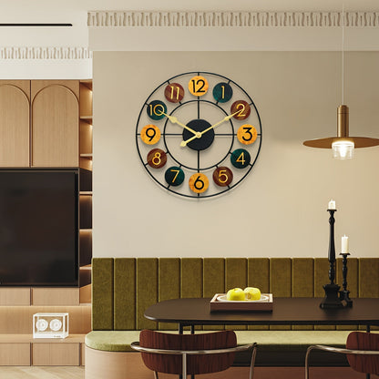 Reloj de Pared Metálico Colorido | Diseño Retro de Hierro