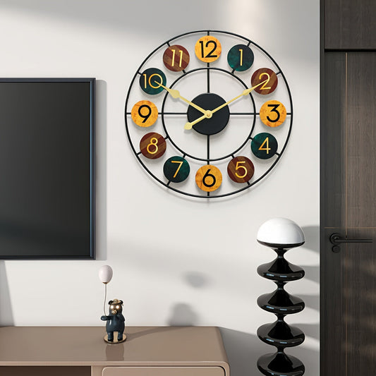 Reloj de Pared Metálico Colorido | Diseño Retro de Hierro
