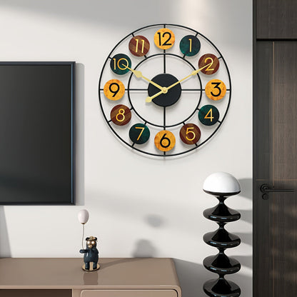 Reloj de Pared Metálico Colorido | Diseño Retro de Hierro
