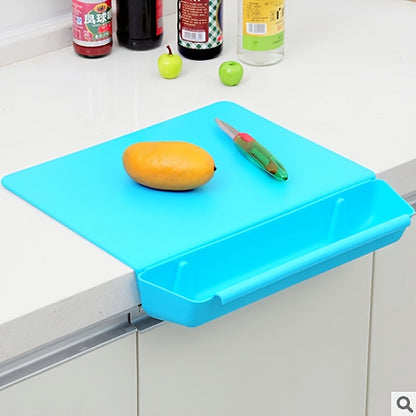 Tabla de cortar 2 en 1 con caja de almacenamiento | Tabla de cocina portátil y soporte para alimentos