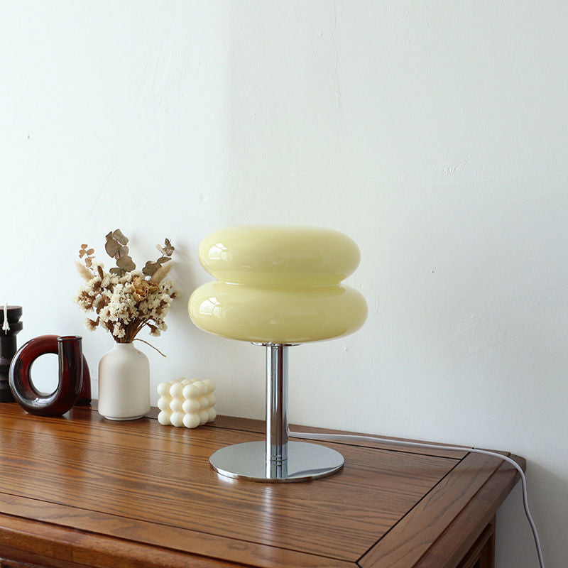 Lámpara de mesa de vidrio de diseñador italiano | Luz de acento moderna con estilo retro